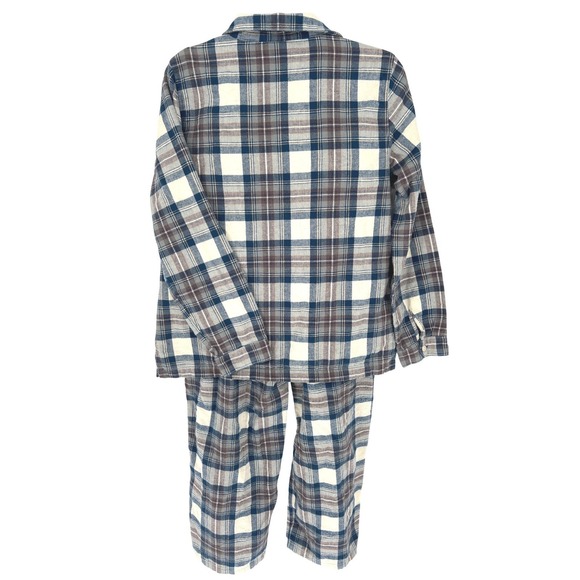 L.L.Bean Womens Flannel Pajama Set Blue Plaid 100% Cotton Small GUC - Picture 3 of 14